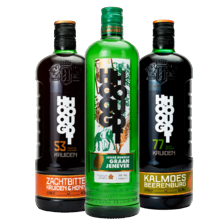 Hooghoudt graanjenever, jonge dubbele graanjenever, kalmoes beerenburg of zachtbitter